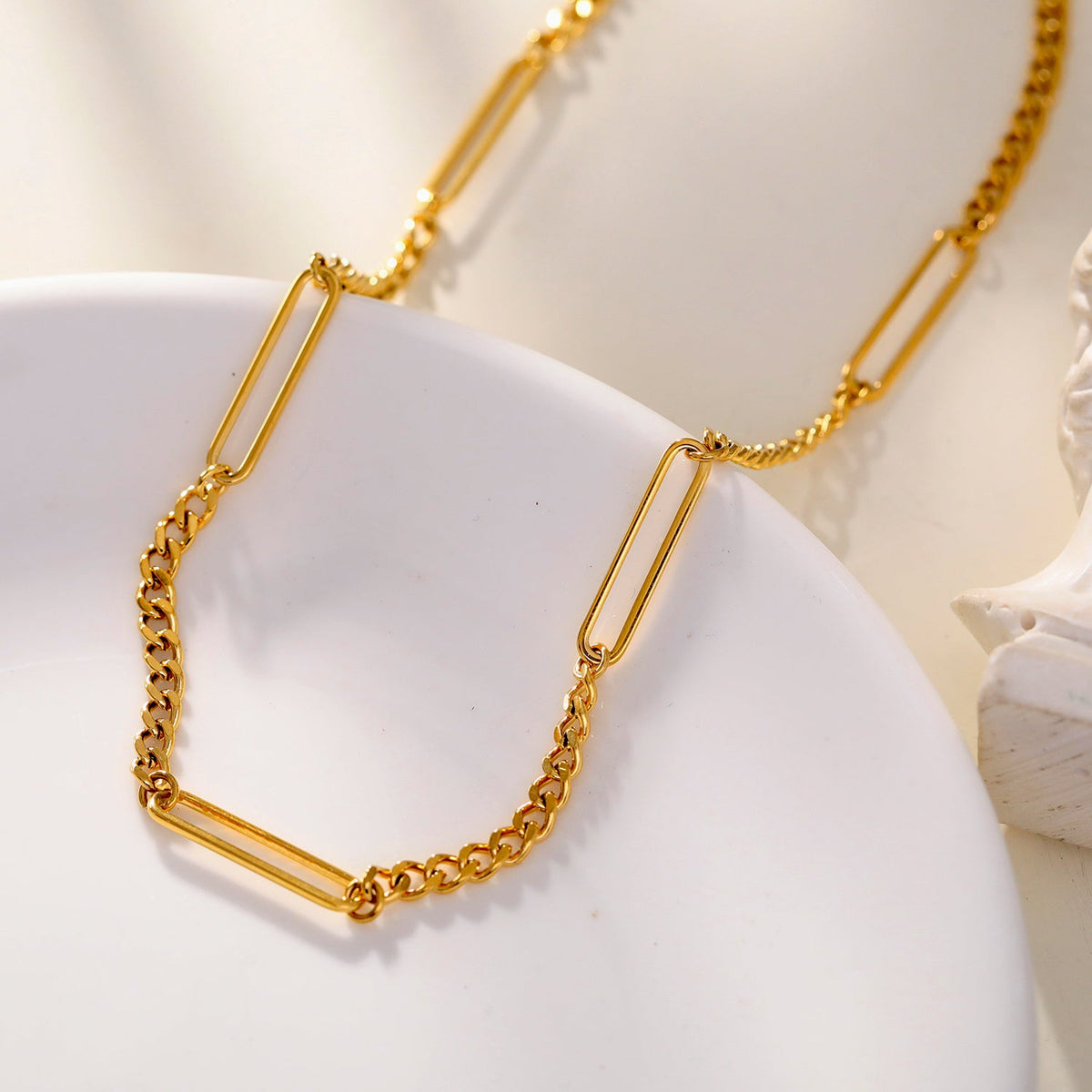 CALYPSO : Collier chaîne trombone et mini Figaro