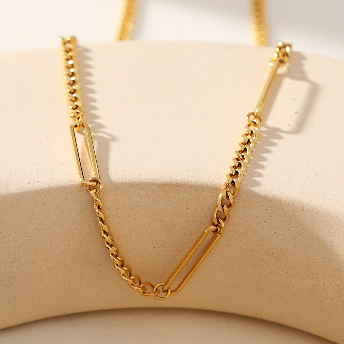 CALYPSO : Collier chaîne trombone et mini Figaro
