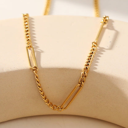 CALYPSO : Collier chaîne trombone et mini Figaro