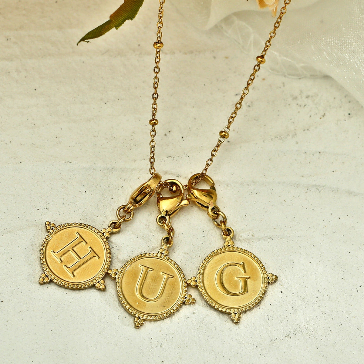 Gold Ornate Alphabet Letter Charms (A–Z) for Necklaces & Bracelets
