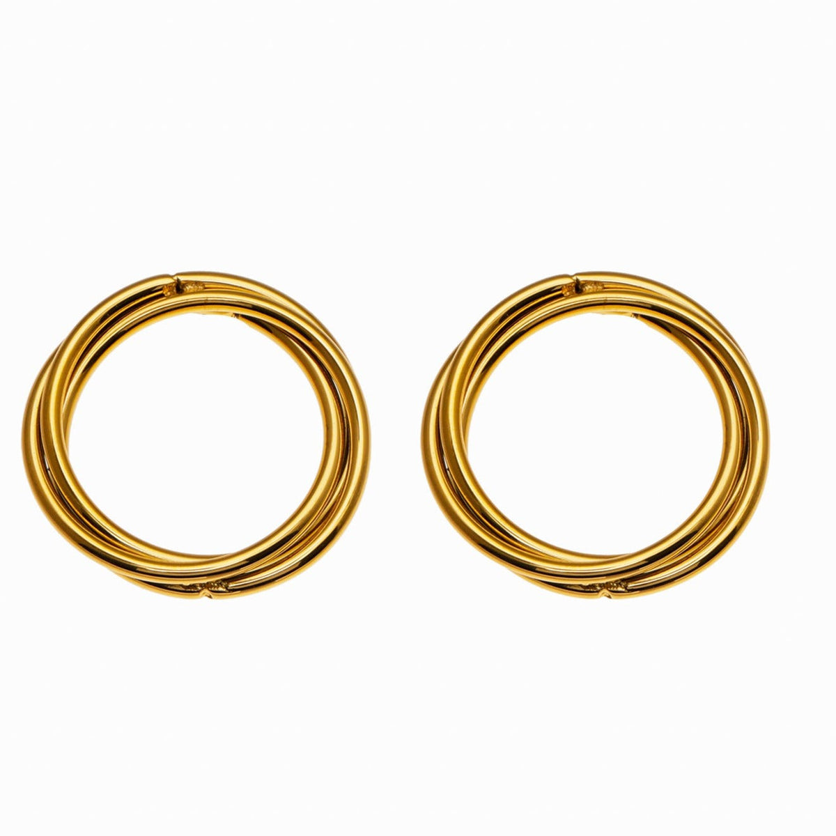 DELISIAS : Triple Harmonie - Boucles d'oreilles créoles à trois anneaux superposés