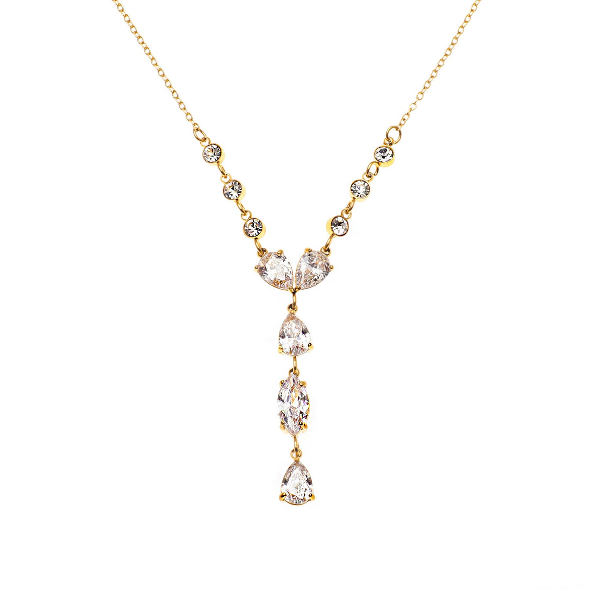 Style BUCKIE : Collier chaîne multi-pendentifs en zircone