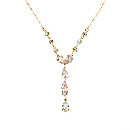 Style BUCKIE : Collier chaîne multi-pendentifs en zircone