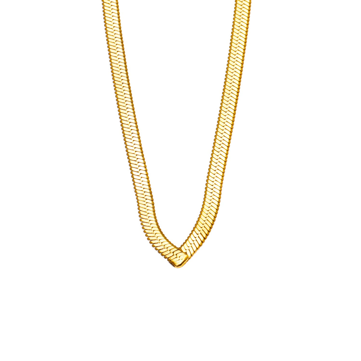 Collier GAURI asymétrique avec chaîne dorée texturée peau de serpent