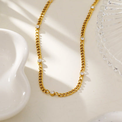 Style PENIQUIK: Zirconia Beaded Chain Necklace