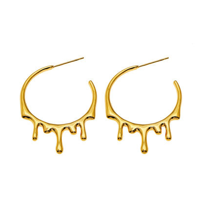 VASILIKI : Boucles d'oreilles créoles « Artistry in Motion » avec peinture coulante