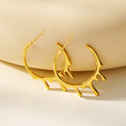 VASILIKI : Boucles d'oreilles créoles « Artistry in Motion » avec peinture coulante