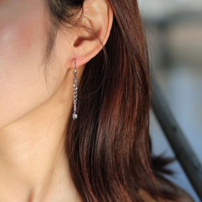 MIYA : Boucles d'oreilles pendantes en chaîne et zirconium