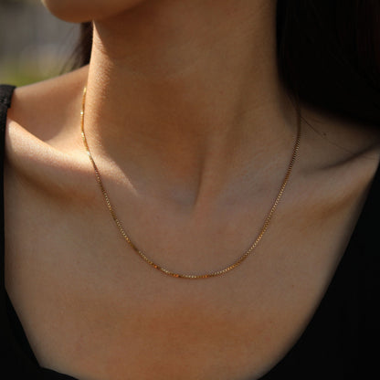 INGA : Collier Mini-Box Chain doré
