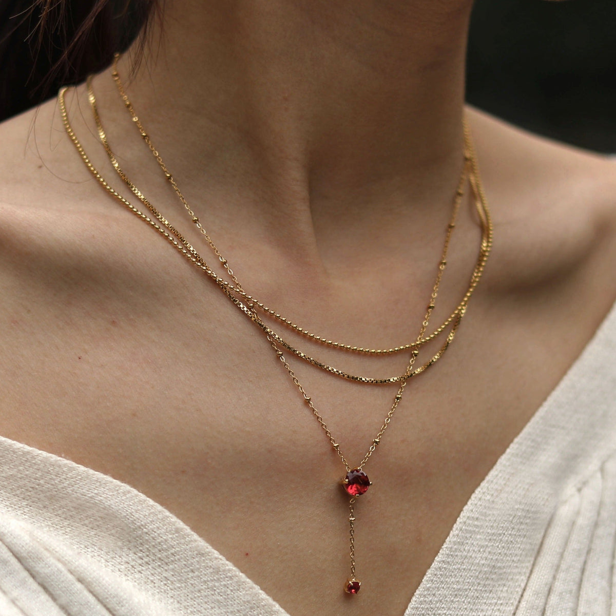 INGA : Collier Mini-Box Chain doré