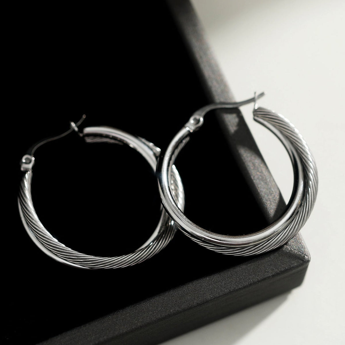 Style SAJAN : Boucles d'oreilles créoles doubles en argent