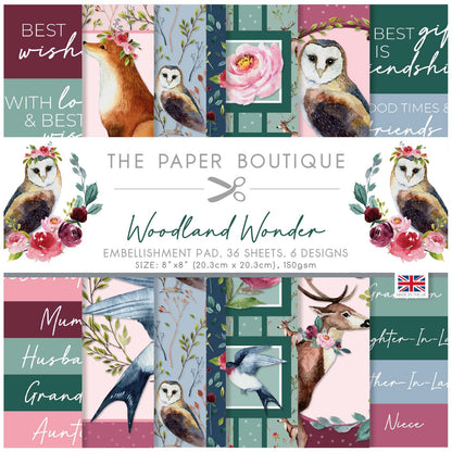 The Paper Boutique Bloc d'embellissements Woodland Wonder 8x8