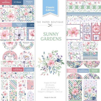 The Paper Boutique Sunny Gardens Bloc de papier 20 x 20 cm