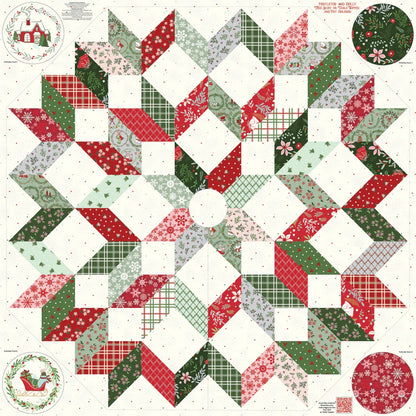Gui et Houx Panneau de jupe de sapin et de manique 54 po x 54 po