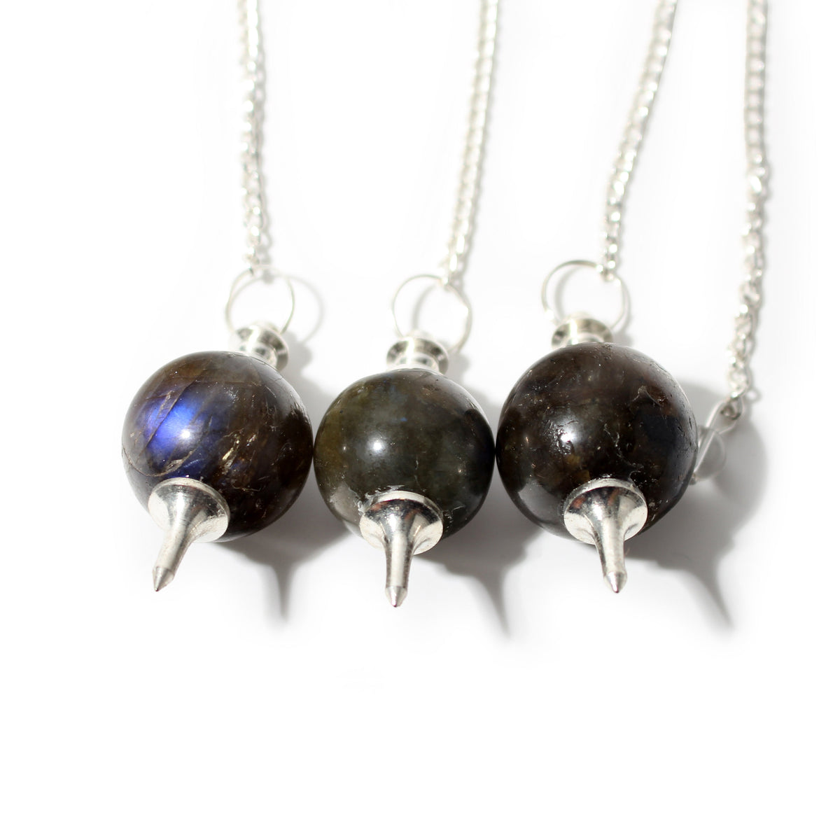 Labradorite Ball and Point Pendulum - 3 Pack