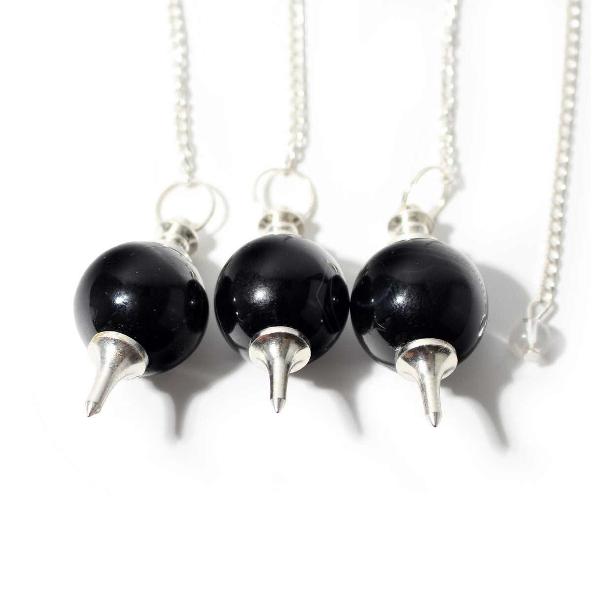 Black Onyx Ball and Point Pendulum - 3 Pack