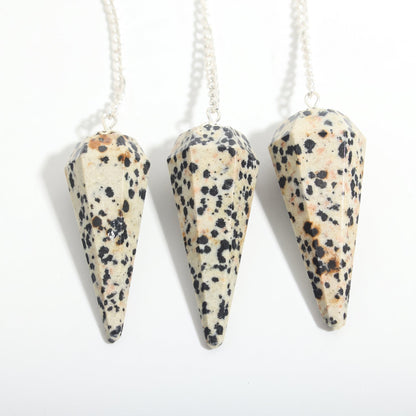 Dalmatian Jasper Pendulum 6 Facet & Bead - 3 Pack