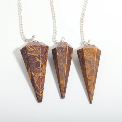 Snake Jasper Pendulum 6 Facet & Bead - 3 Pack