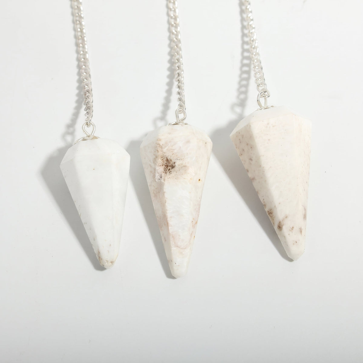 Scolecite Pendulum 6 Facet & Bead - 3 Pack