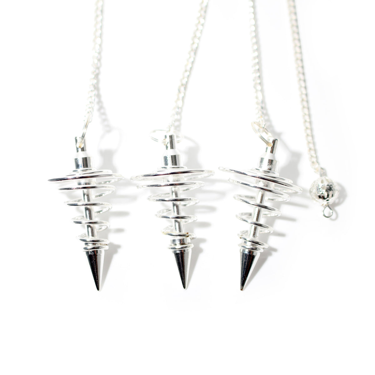 Silver Spiral Metal Pendulum - 3 Pack