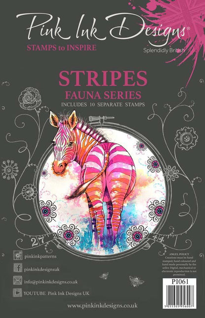Tampon transparent A5 Rayures Pink Ink Designs