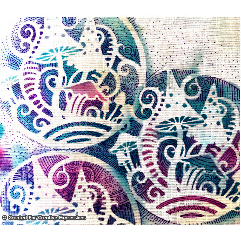 Pochoir Fantasy Fungi de Pink Ink Designs, 20 x 20 cm
