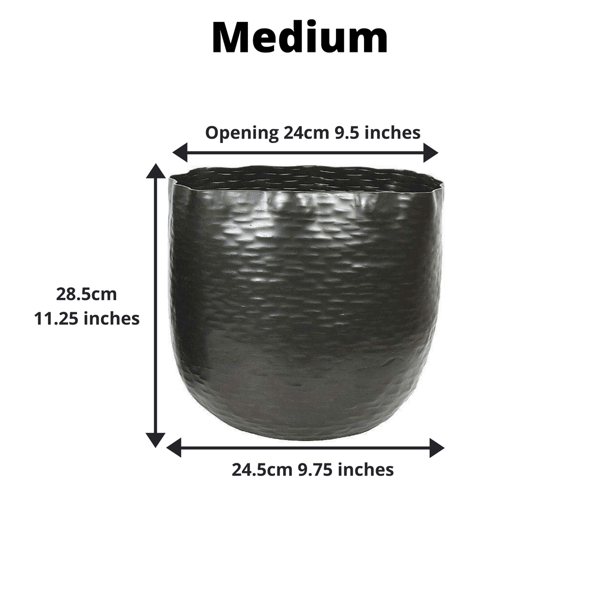 Ponche - Brass Black Basket Planter