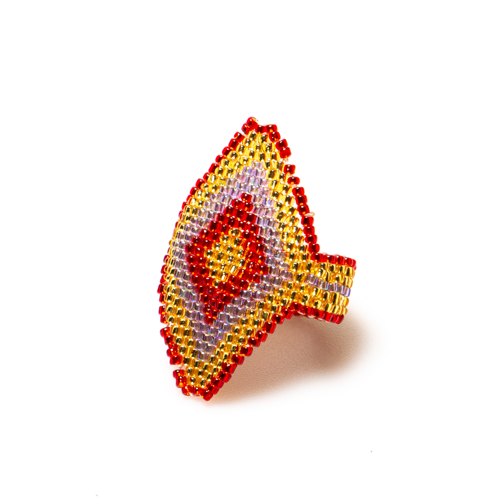 Beaded Aztec Style Ring