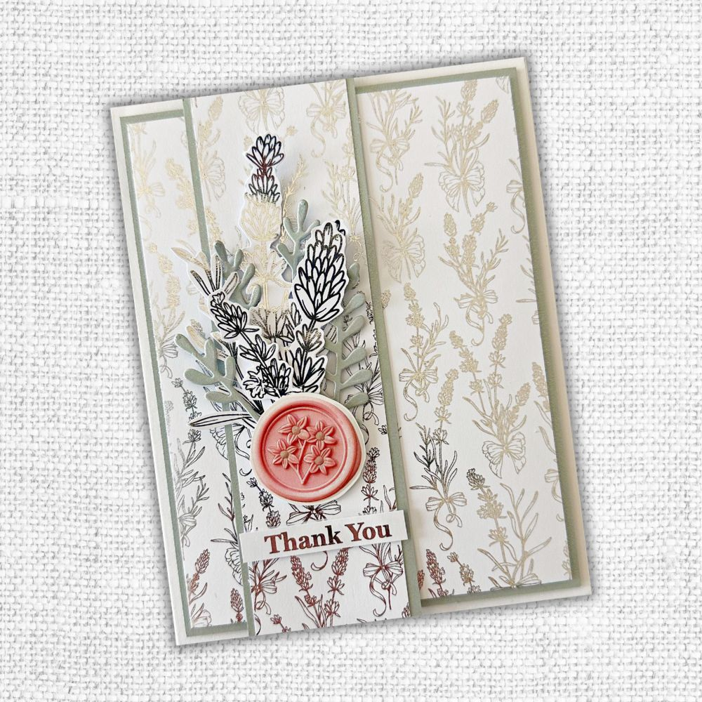 Lavande et roses – Collection de papier métallisé argenté 15x15cm 32265