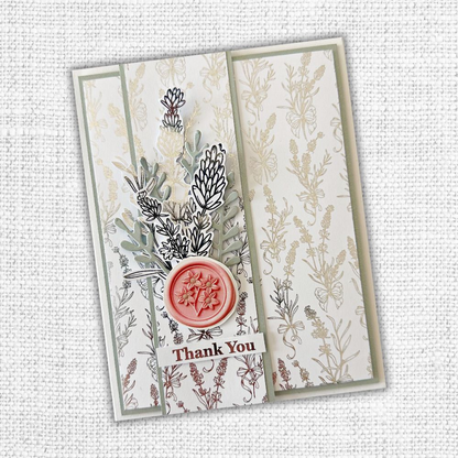 Lavande et roses – Collection de papier métallisé argenté 15x15cm 32265