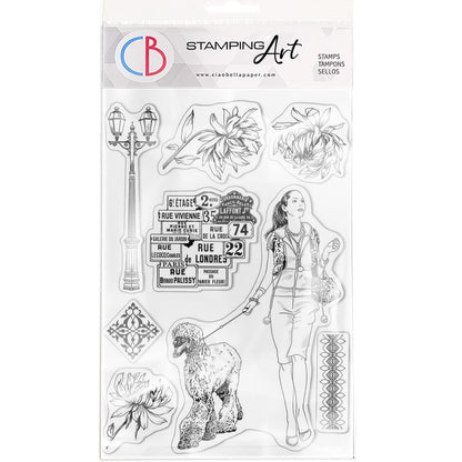 Ciao Bella Clear Stamp Set 6"x8" Promenade à Paris