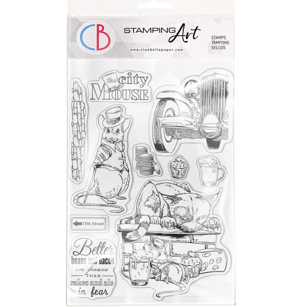 Ciao Bella Set de Tampons Transparents 15x20cm The City Mouse