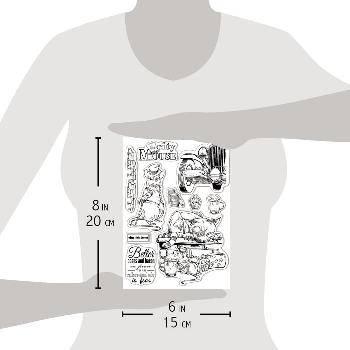 Ciao Bella Set de Tampons Transparents 15x20cm The City Mouse