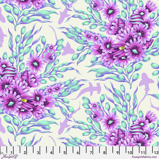 Tula Pink - Floral Reef - Shadow Sharks - Ultraviolet - PWTP267.ULTRAVIOLET