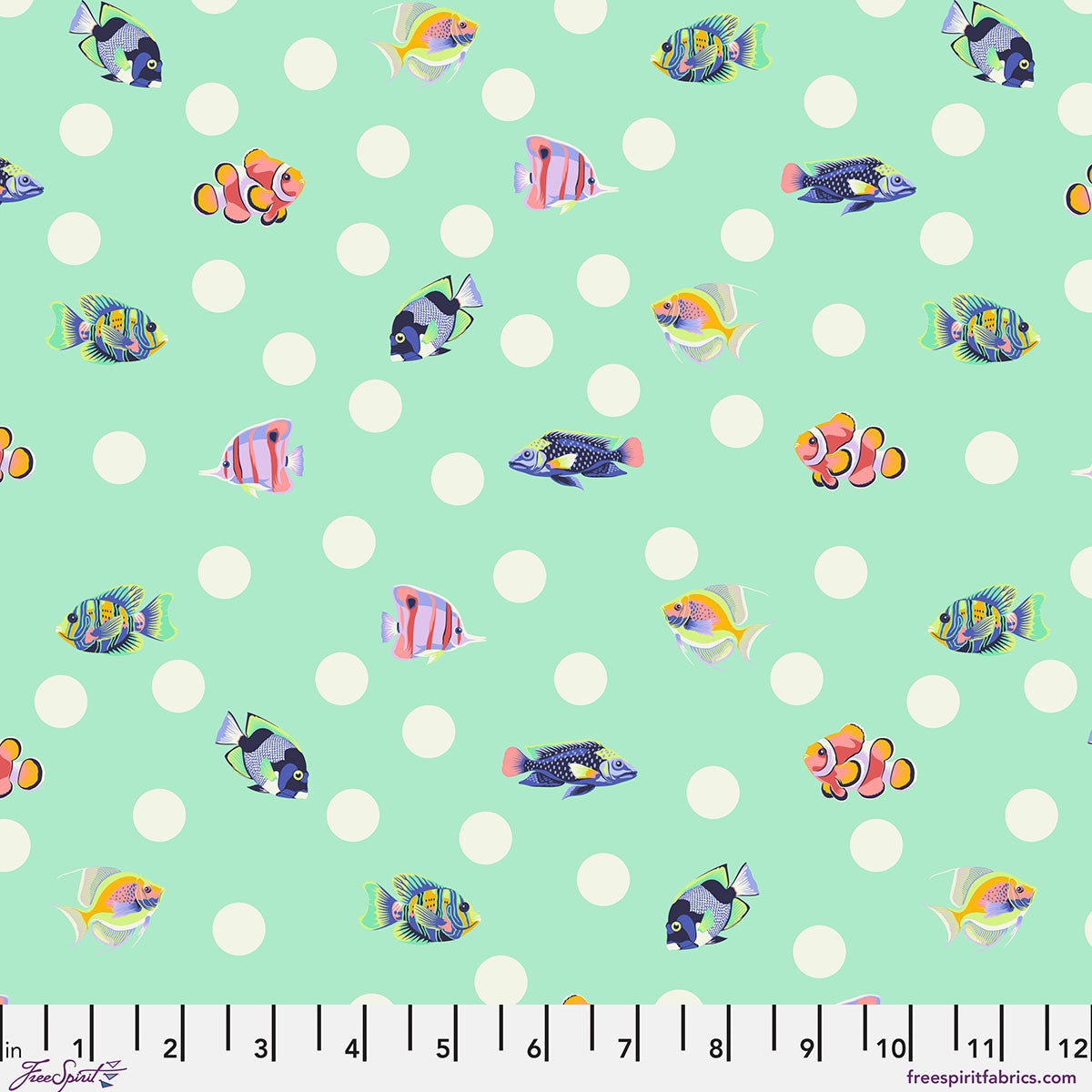 Tula Pink - Récif Floral - Passage Scolaire - Écume de Mer - PWTP268.SEAFOAM