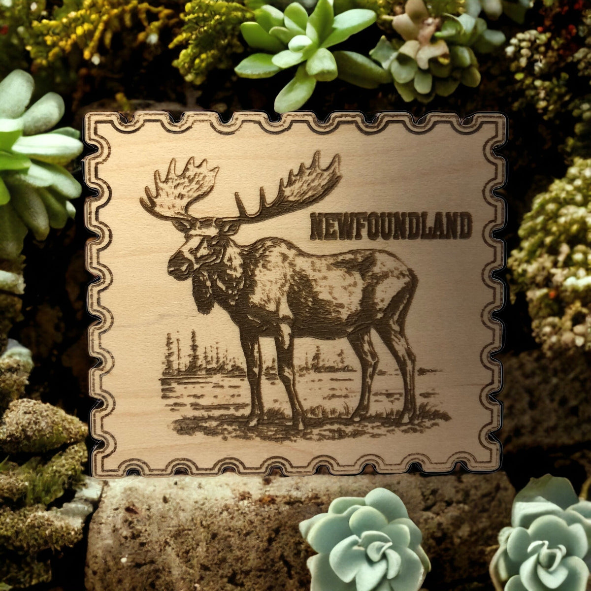 Newfoundland Postage Stamp Wooden Fridge Magnets
