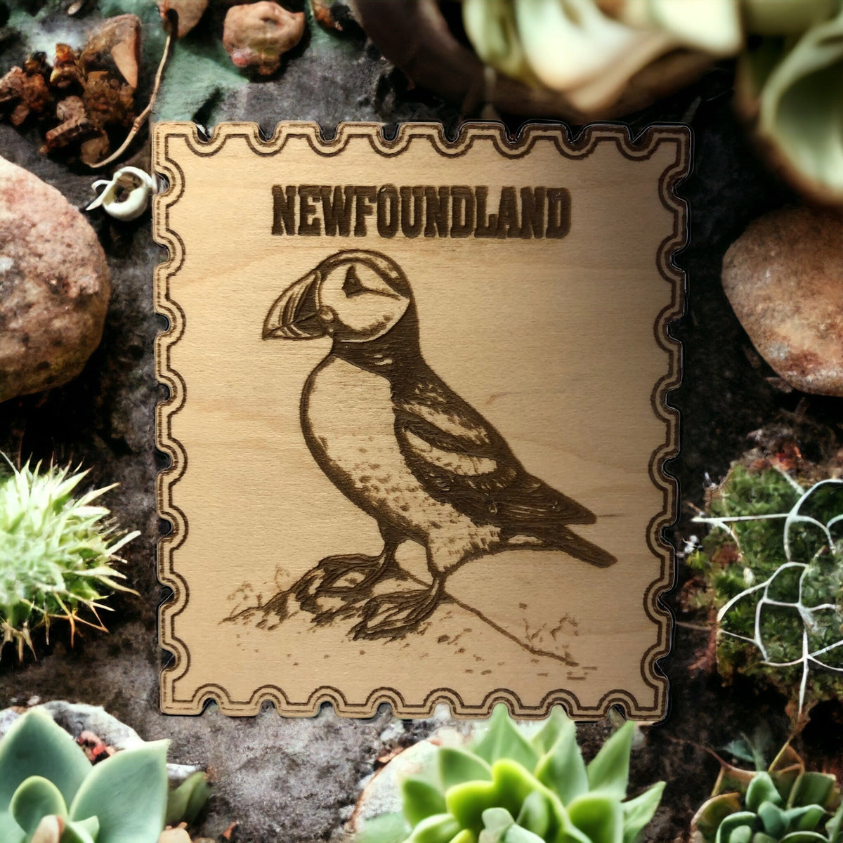 Newfoundland Postage Stamp Wooden Fridge Magnets