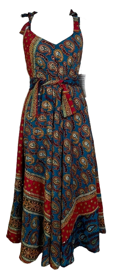 STAFF HOLD PRC7675 Robe longue en pure soie Avatar avec ceinture