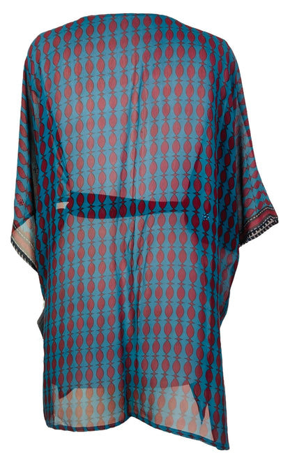 PRG7494 Sheer Avatar Pure Silk Kimono-Sleeved Jacket with Belt
