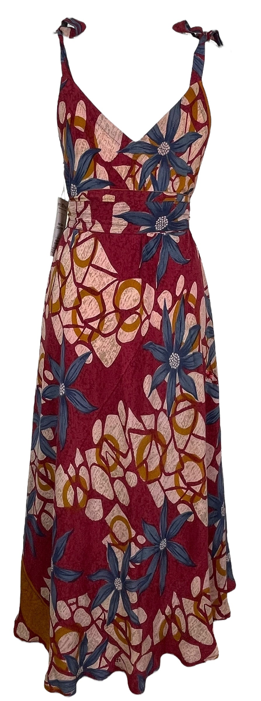 PRC7690 Robe longue Avatar en pure soie avec ceinture