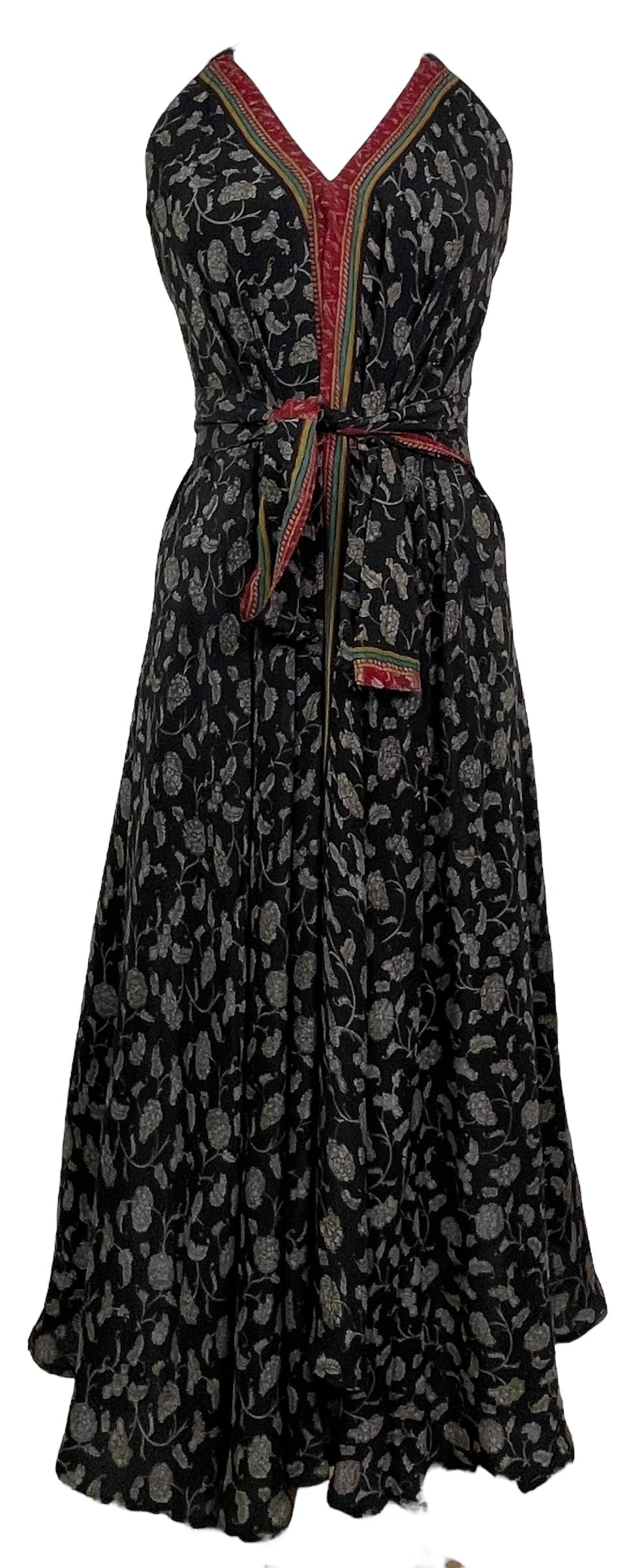 PRC7693 Robe longue en pure soie Avatar avec ceinture