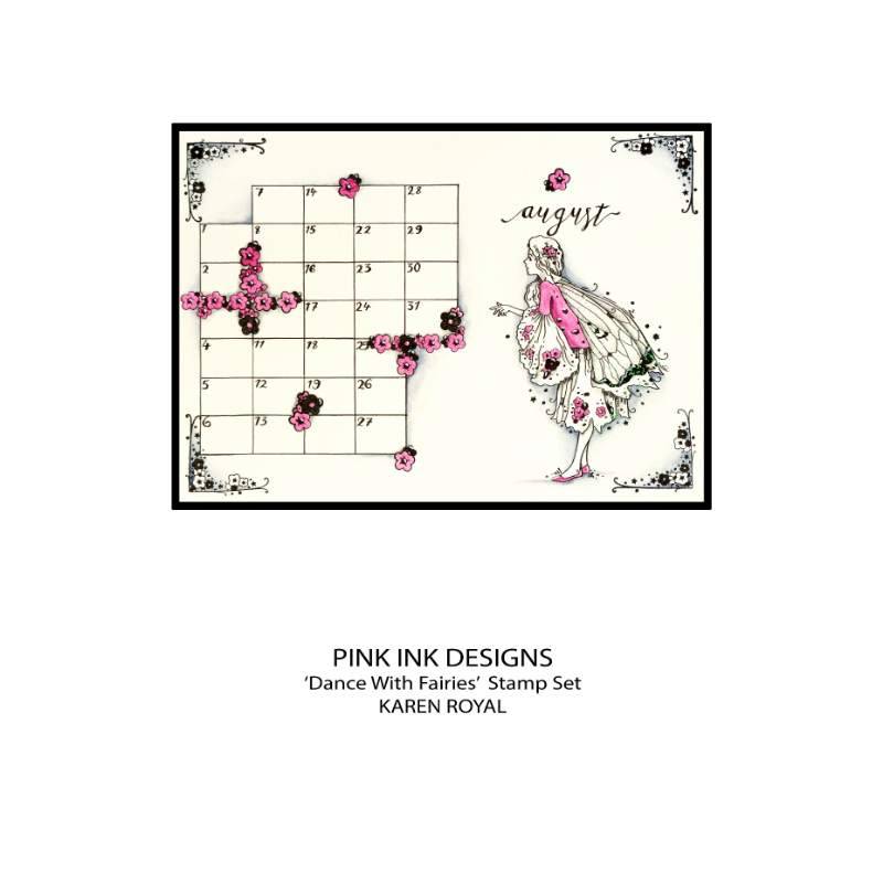 Tampon transparent Pink Ink Designs Dance With Fairies 6 po x 8 po