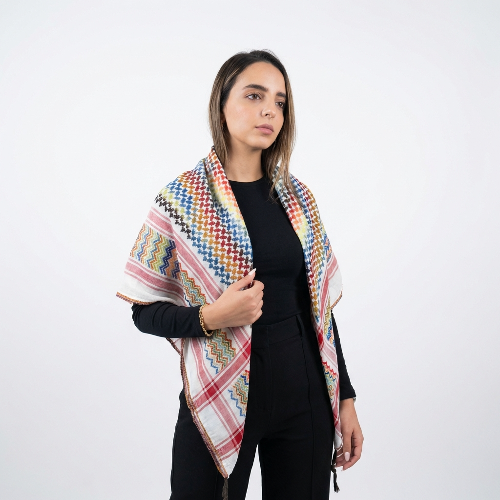 Mawasem Kufiya (Keffiyeh) | Pure White
