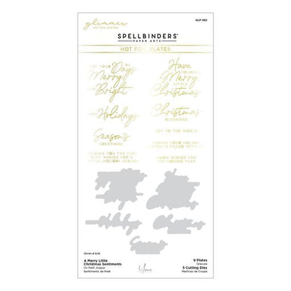 Plaque et matrices A Merry Little Christmas Sentiments Glimmer Hot Foil de la collection De-Light-Ful Christmas par Yana Smakula