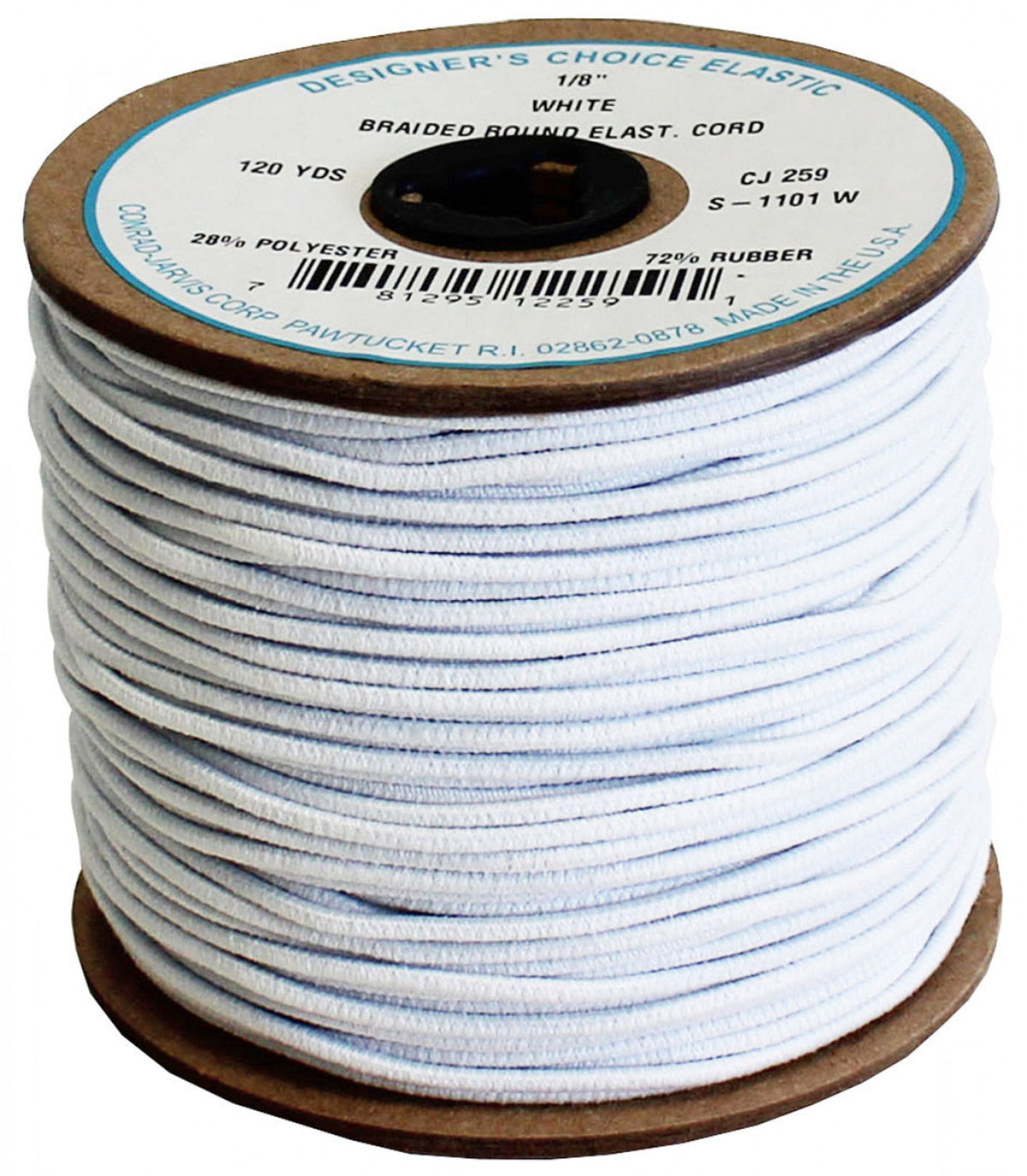 Élastique Cordon Rond Blanc 3 mm