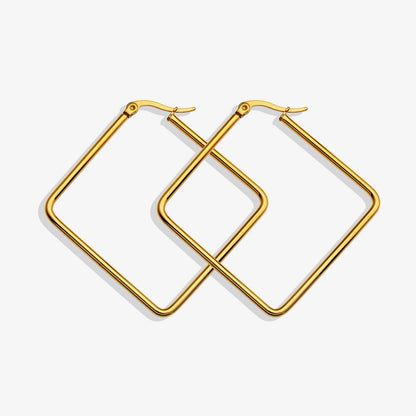 REILYNN Square Shaped  Gold Hoops