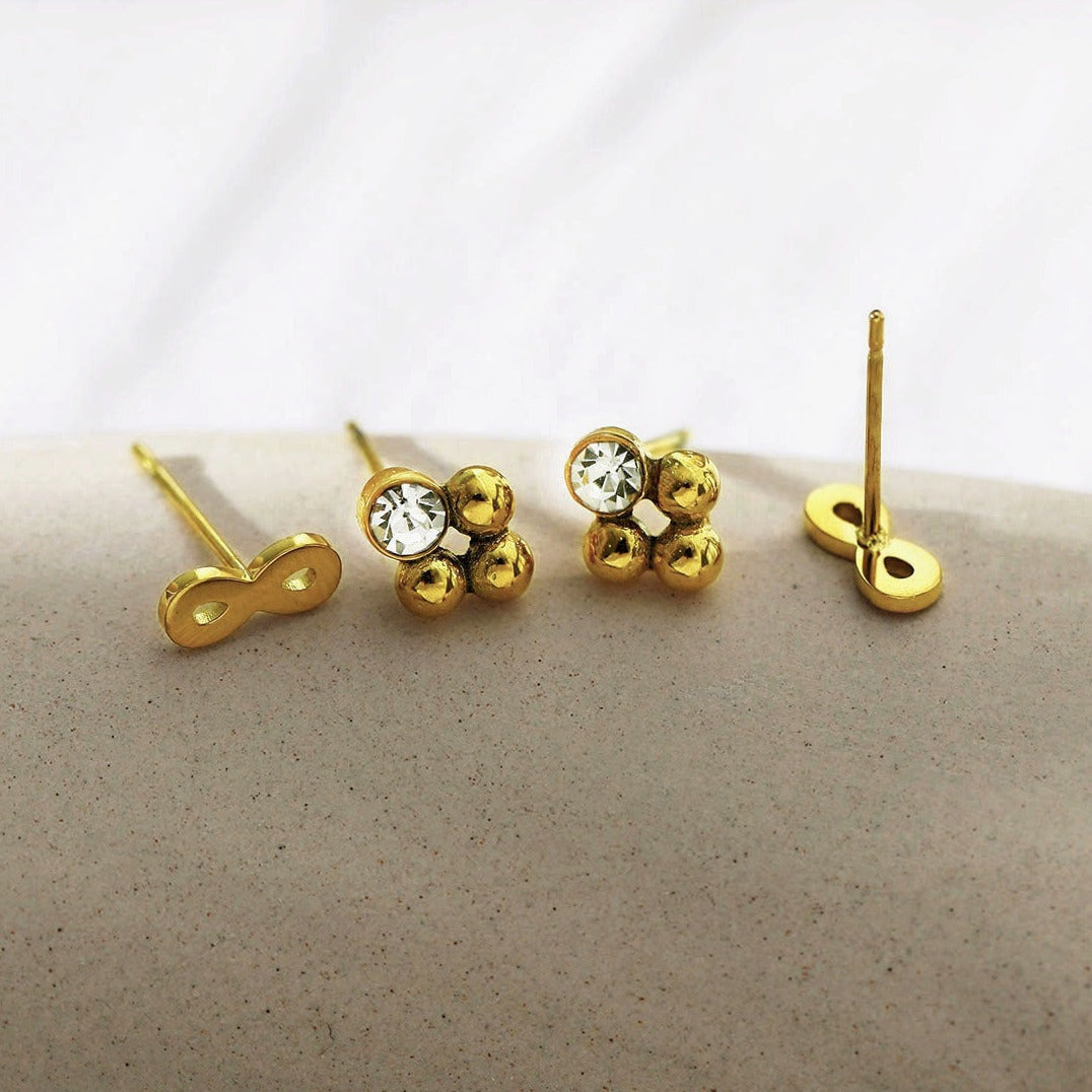 ENCE Lot de 2 paires de boucles d'oreilles clous