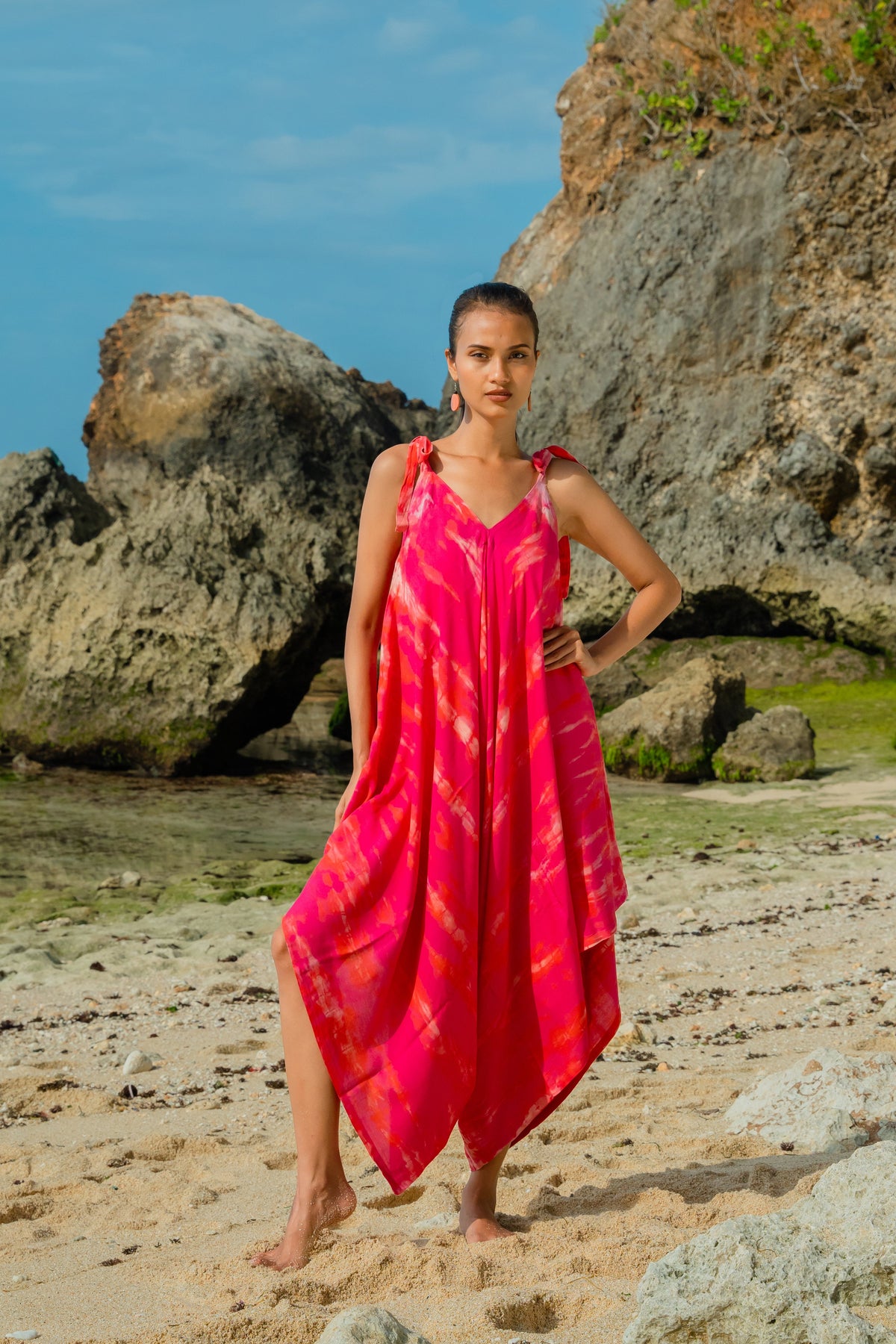 Barboteuse Tie-Dye Osseuse - Rose
