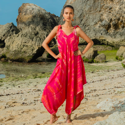 Barboteuse Tie-Dye Osseuse - Rose