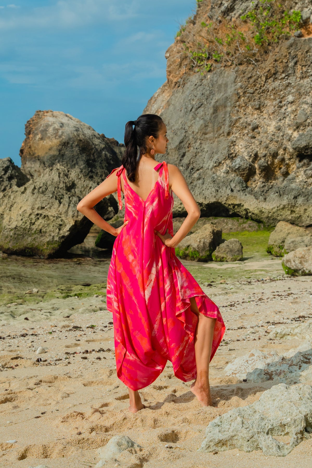 Barboteuse Tie-Dye Osseuse - Rose